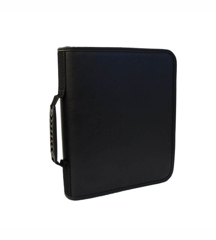 Fichário Costurado Executivo com Zíper, Alça e Suporte para Notebook Corino Preto