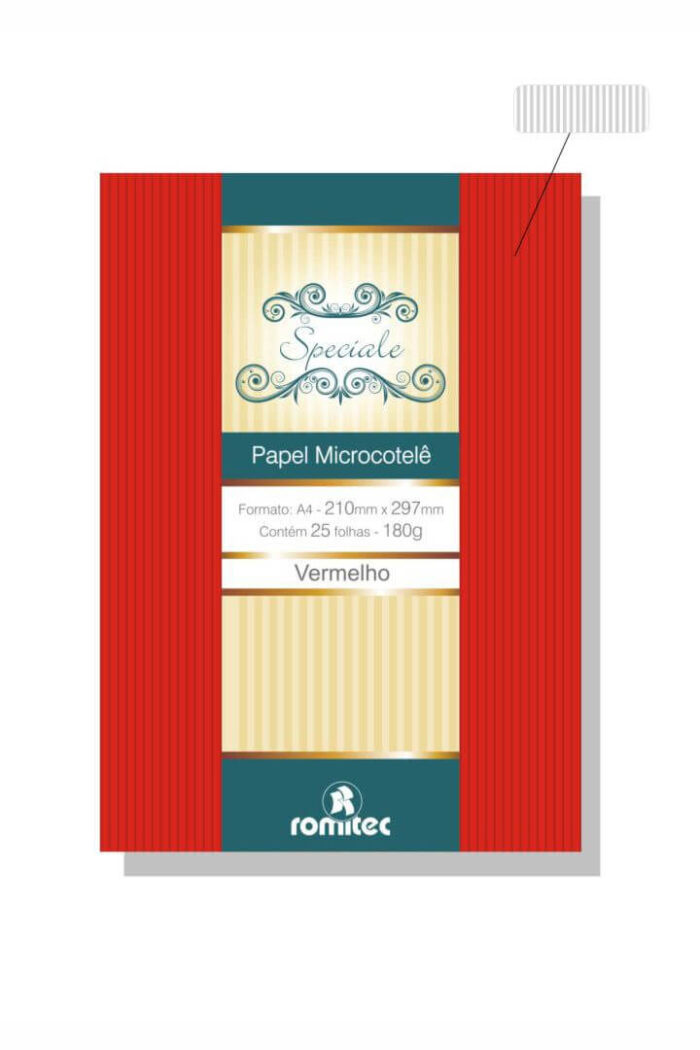 Papel A4 180 GSM Textura Microcotele Color Color Mais Vermelho com 25 Folhas