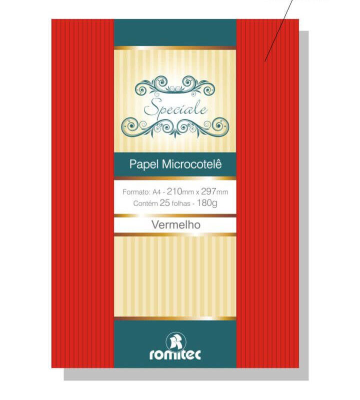 Papel A4 180 GSM Textura Microcotele Color Color Mais Vermelho com 25 Folhas