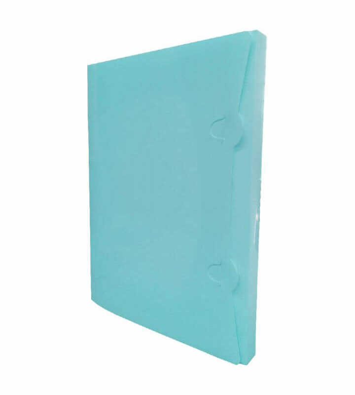 Pasta Aba Encaixe PP 240mm X 320mm dorso 10mm Azul Pastel com 10