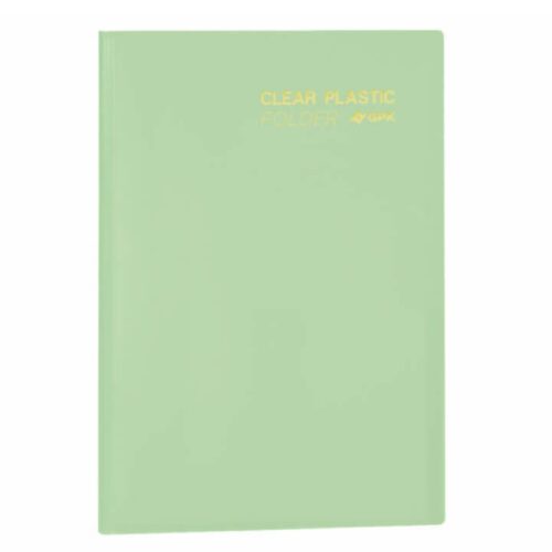 Pasta Catálogo Ofício Clear Plastic Folder 40 Sacos PP 23x33 cm Verde 10 Unidades PlastPark