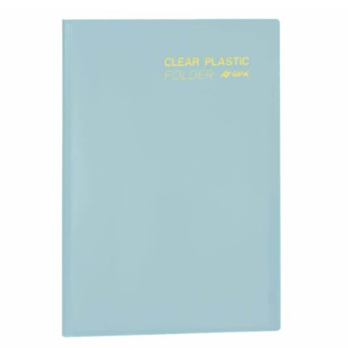 Pasta Catálogo Ofício Clear Plastic Folder 20 Sacos PP 23x33 cm Azul PlastPark