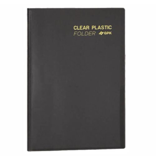 Pasta Catálogo Ofício Clear Plastic Folder 30 Sacos PP 23x33 cm Preto PlastPark