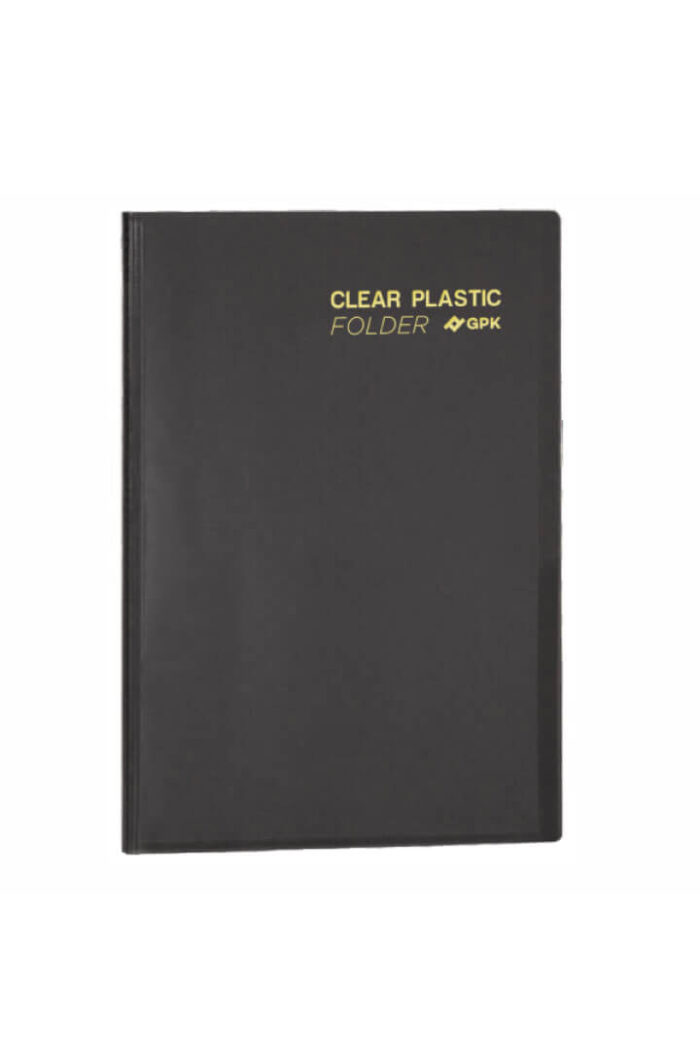 Pasta Catálogo PP Ofício Clear Plastic Folder 30 Sacos Preto
