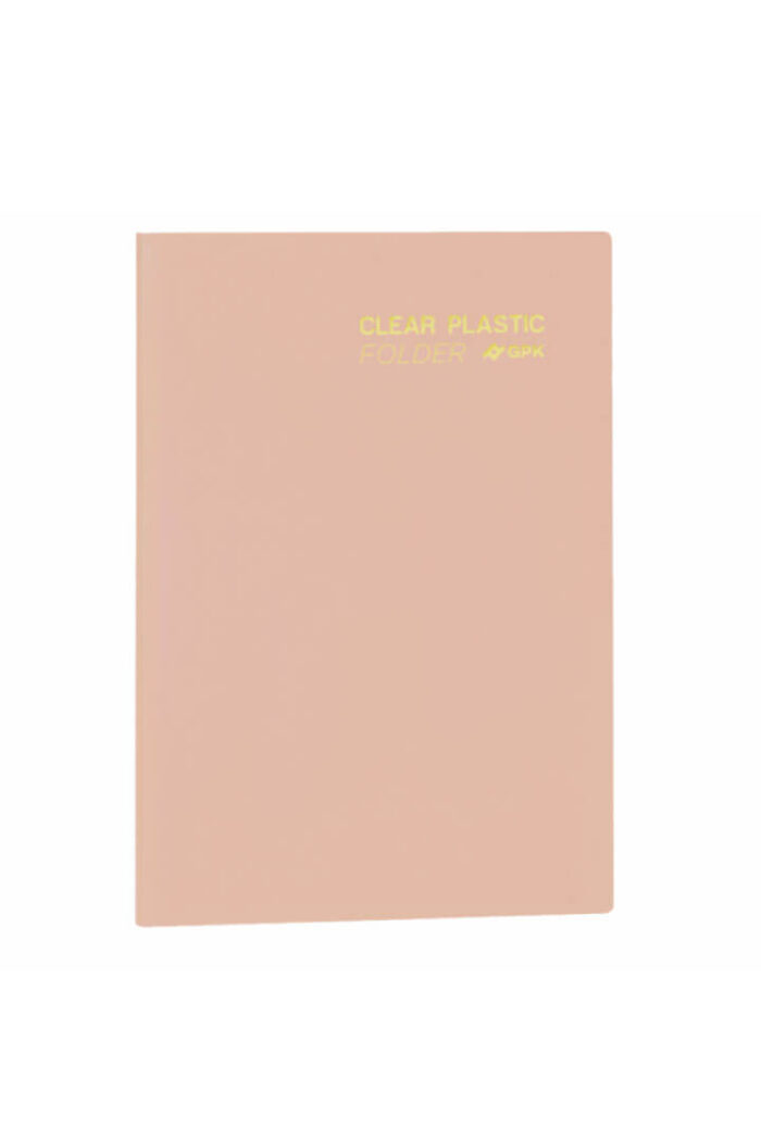 Pasta Catálogo PP Ofício Clear Plastic Folder 30 Sacos Rosa Pastel