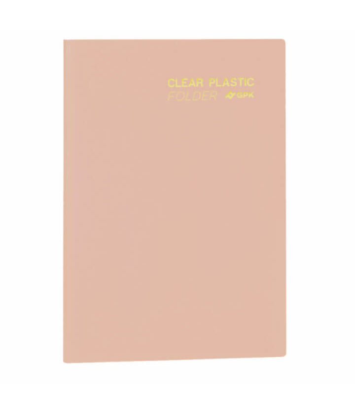 Pasta Catálogo PP Ofício Clear Plastic Folder 30 Sacos Rosa Pastel