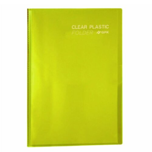 Pasta Catálogo Ofício Clear Plastic Folder 50 Sacos PP 23x33 cm Amarelo PlastPark
