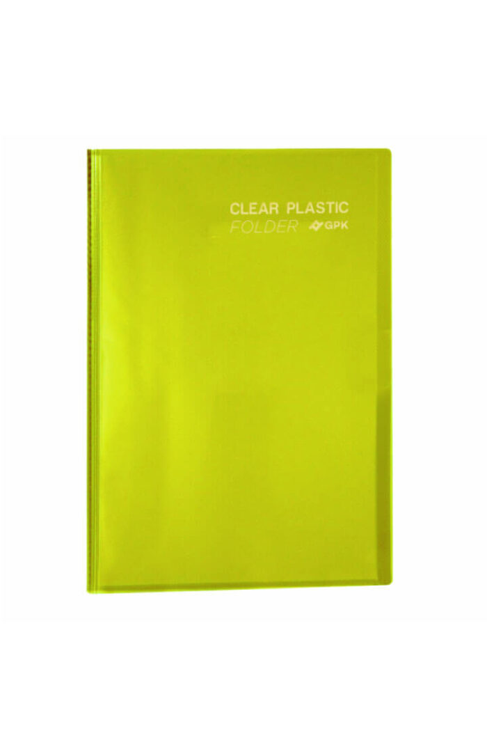 Pasta Catálogo PP Ofício Clear Plastic Folder 50 Sacos Amarela