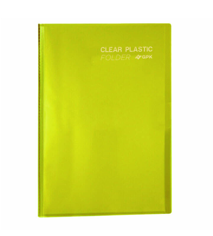 Pasta Catálogo PP Ofício Clear Plastic Folder 50 Sacos Amarelo