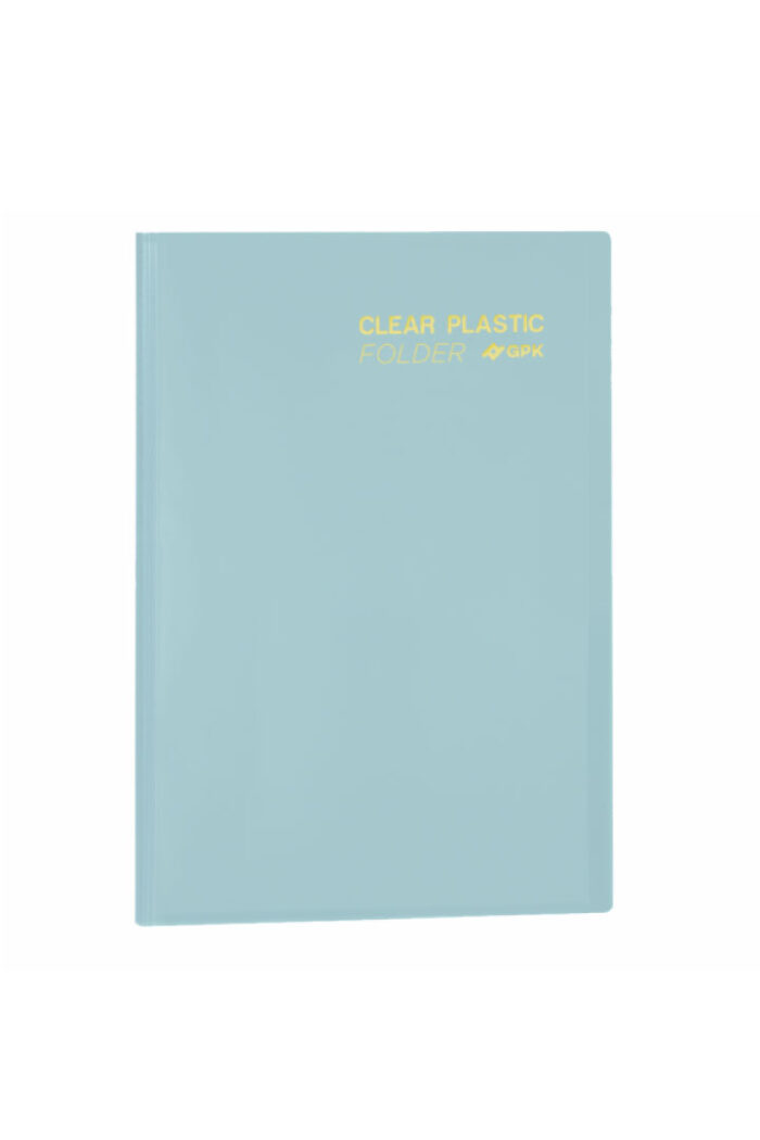 Pasta Catálogo PP A4 Clear Plastic Folder 20 Sacos Azul Pastel