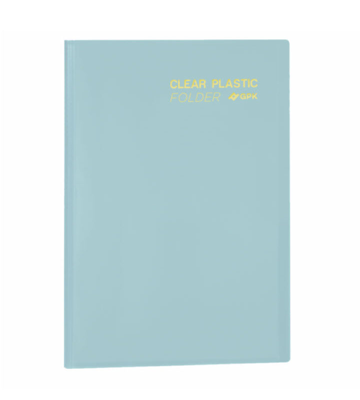 Pasta Catálogo PP A4 Clear Plastic Folder 20 Sacos Azul Pastel