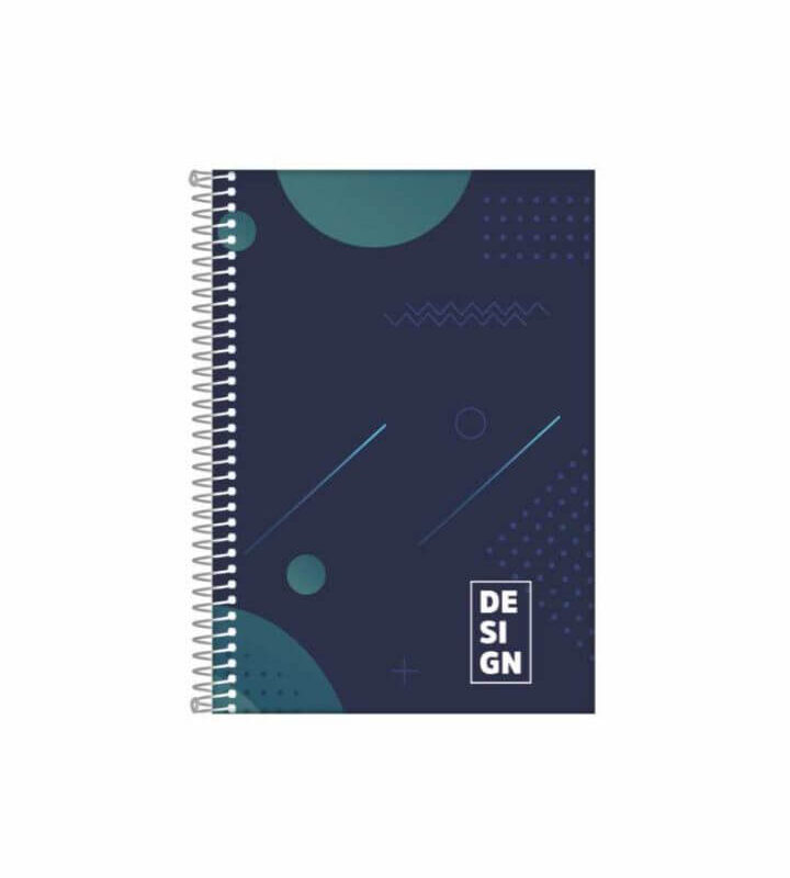 Caderno 1/4 80 Folhas Espiral Capa Dura Design