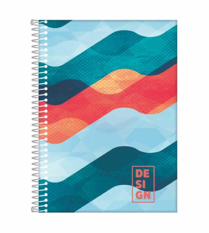 Caderno Universitário 15X1 240 Folhas Espiral Capa Dura Design