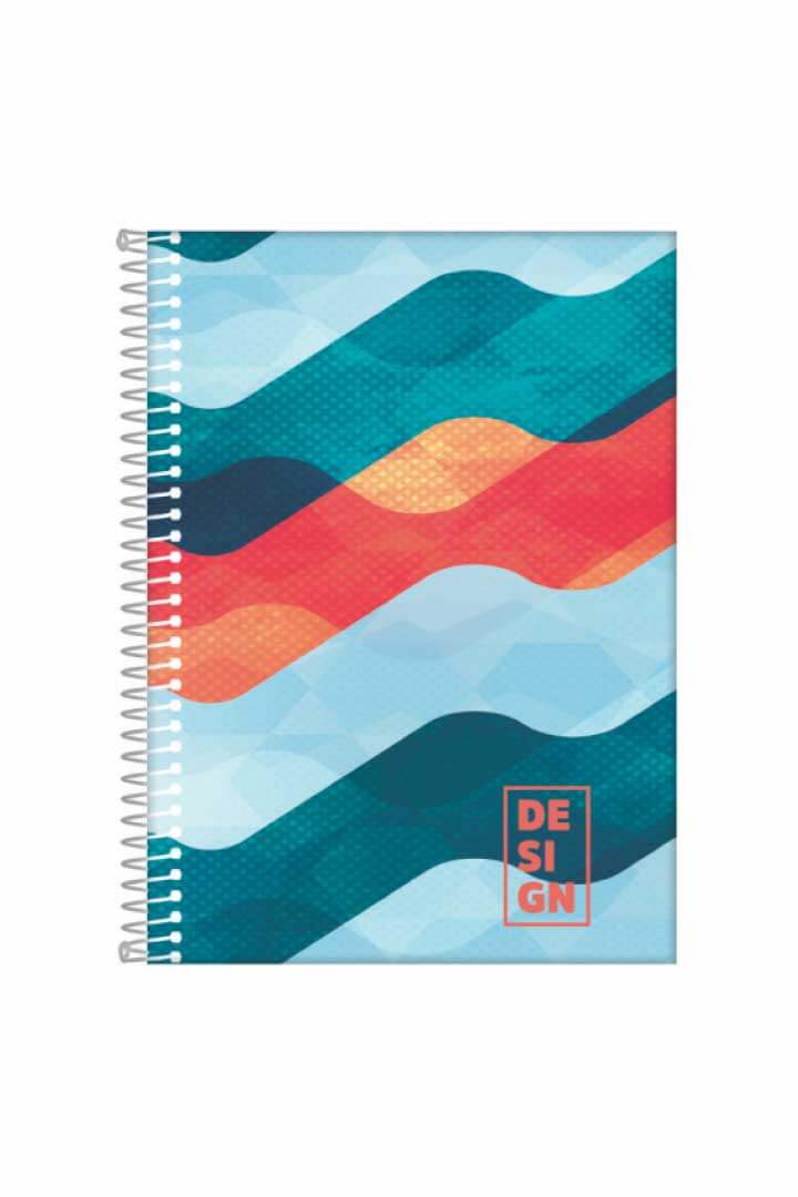 Caderno Universitário 15x1 240 Folhas Espiral Capa Dura Design 20x28 cm Sortido Romitec