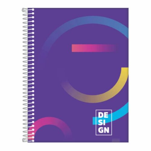 Caderno Universitário 20x1 320 Folhas Espiral Capa Dura Design 20x28 cm Sortido Romitec