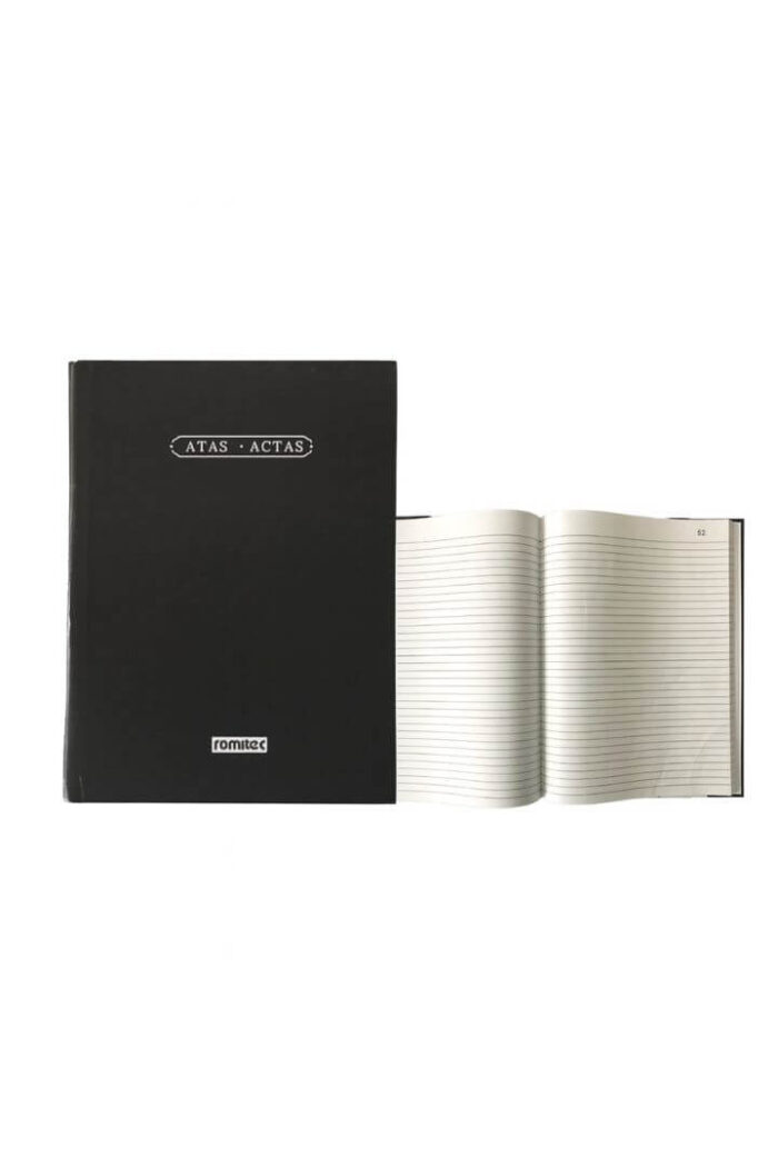 Livro Ata sem margem 100 Folhas numeradas Costurado Capa Dura Preto - Imagem 2