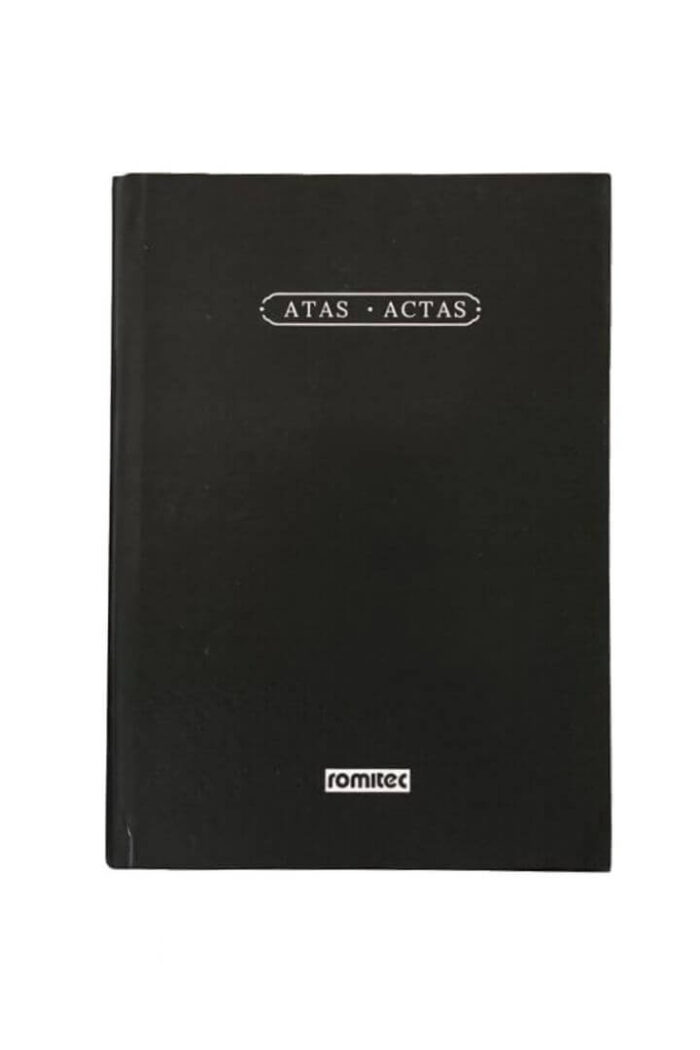 Livro Ata sem margem 100 Folhas numeradas Costurado Capa Dura Preto
