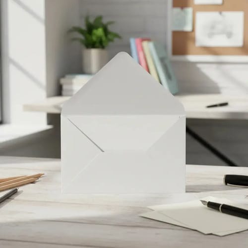 Envelope Convite 120 g/m² e Cartões 120 g/m² 20x13 cm Metálico 14x21 cm Branco 25 Unidades Romitec - Imagem 3