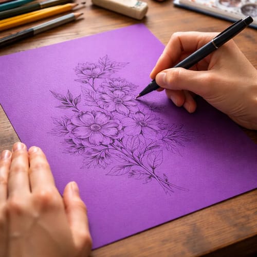 Papel A4 180 g/m² Color Color Mais Lílas 25 Folhas 21x30 cm Lilás Romitec - Imagem 3