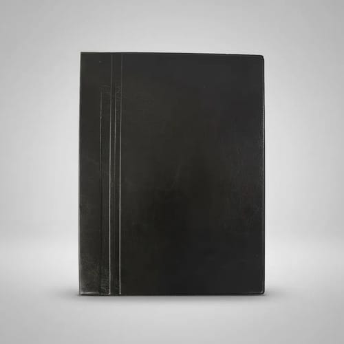 Pasta Catálogo Ofício Executiva Corino Luxo 100 Sacos Visor Interno Parafuso Metálico 25x36 cm Preto PlastPark - Imagem 5