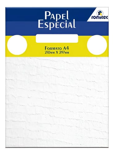 Papel A4 180 g/m² Textura Verge Diamante Branco 50 Folhas 21x30 cm Romitec