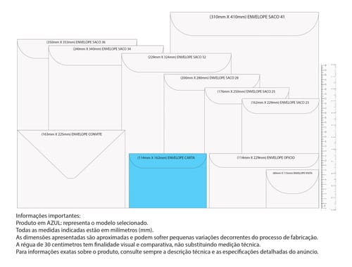 Envelope Comercial Carta 63 g/m² 11x16 cm Branco 1000 Unidades Romitec - Imagem 6