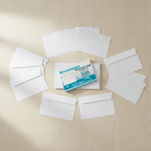 Envelope Comercial Carta 75 g/m² Caixa de Cartão 11x16 cm Branco 100 Unidades Romitec - Imagem 5