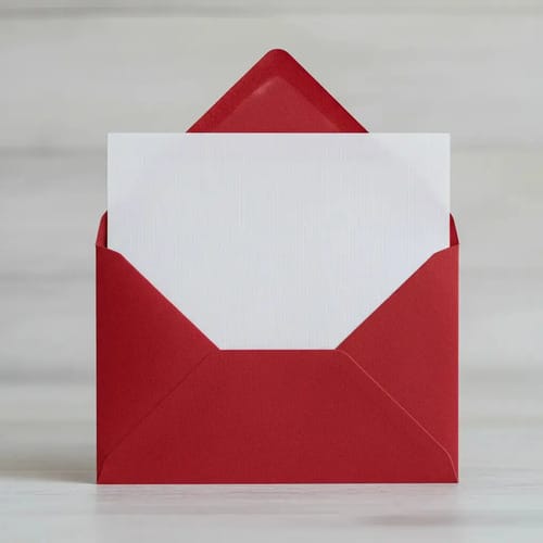 Envelope Convite + Cartões 120/180 g/m² 20x13 cm Casca de Ovo 14x21 cm Vermelho Romitec 25 Unid 25 Unidades - Imagem 3