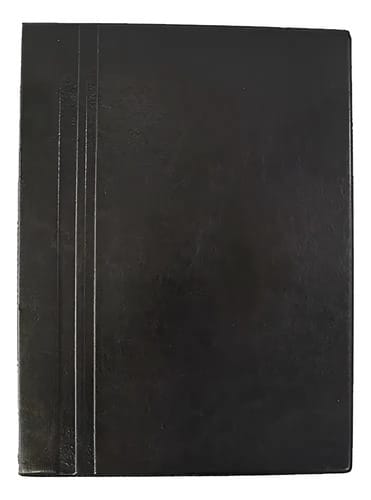 Pasta Catálogo Ofício Executiva Corino Luxo 100 Sacos Visor Interno Parafuso Metálico 25x36 cm Preto PlastPark