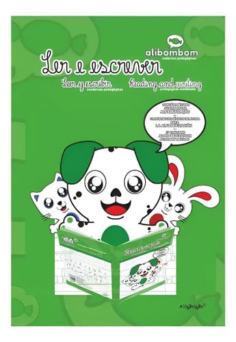 Caderno Alibombom Brochurão 60 Folhas Capa Flexível Pautas Numeradas 123 31x22 cm Verde Romitec