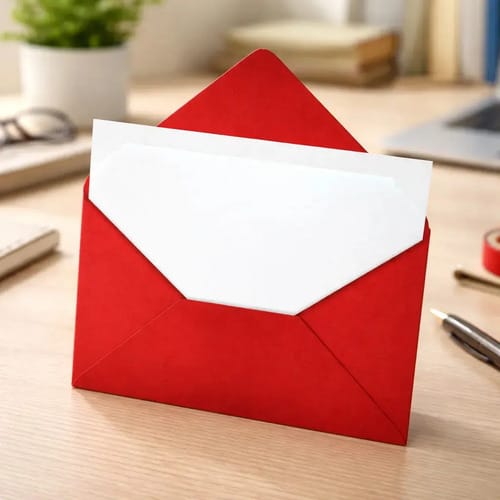 Envelope Convite + Cartões 120/180 g/m² 20x13 cm Casca de Ovo 14x21 cm Vermelho Romitec 25 Unid 25 Unidades - Imagem 6