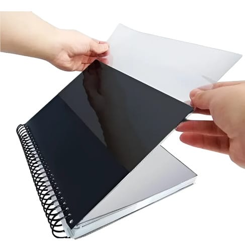 Capa Caderno/livro Espiral 1x1 Universitário PVC 20x28 cm Transparente PlastPark 5 Pares (10 Capas)