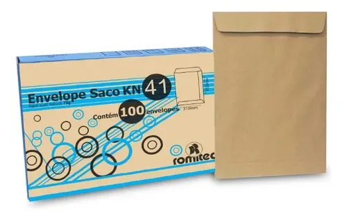 Envelope Saco 75 g/m² Kn41 Kraft 31x41 cm Natural 100 Unidades Romitec - Imagem 2