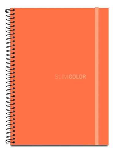 Caderno Universitário 160 Folhas 10x1 Espiral Capa PP com Bolsa e Elástico 20x28 cm Laranja Romitec