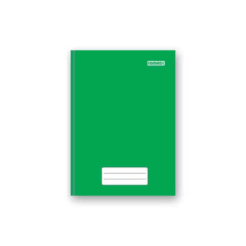Caderno Brochurão Universitário 80 Folhas Costurado Capa Dura 20x28 cm Verde Romitec