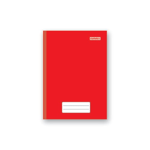 Caderno Brochurão Universitário 80 Folhas Costurado Capa Dura 20x28 cm Vermelho Romitec