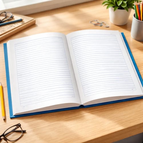 Caderno Caligrafia Universitário 80 Folhas Costurado Capa Dura 20x28 cm Azul Romitec - Imagem 3