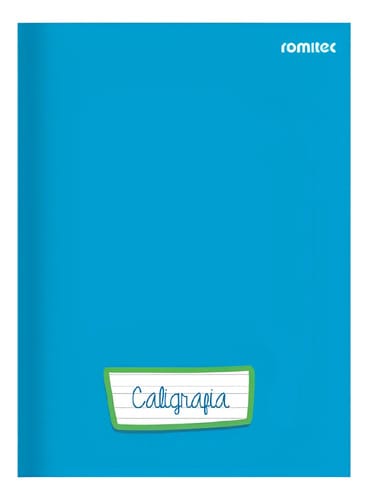 Caderno Caligrafia Universitário 80 Folhas Costurado Capa Dura 20x28 cm Azul Romitec