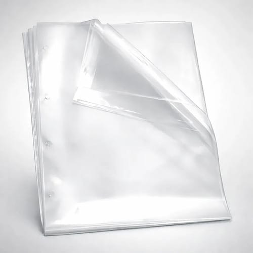 Protetor de Folhas Saco Plástico 4 Furos Ofício Grosso PP 24x32 cm Transparente 100 Unidades PlastPark - Imagem 6