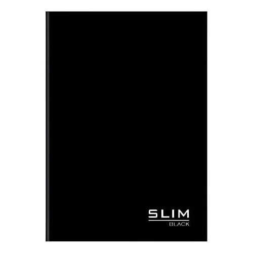 Caderno Brochurinha 1/4 80 Folhas Costurado Capa Dura Slim Black 14x20 cm Preto Romitec