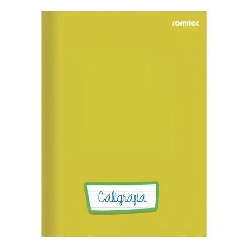 Caderno Caligrafia Universitário 96 Folhas Costurado Capa Dura 20x28 cm Amarelo Romitec