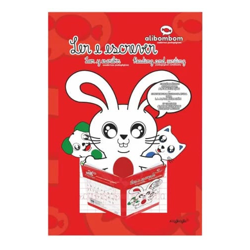 Caderno Alibombom Brochurão 60 Folhas Capa Flexível Pautas Numeradas 123x 31x22 cm Vermelho Romitec