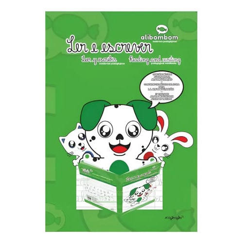 Caderno Alibombom Brochurão 60 Folhas Capa Flexível Pautas Numeradas 123 31x22 cm Verde Romitec