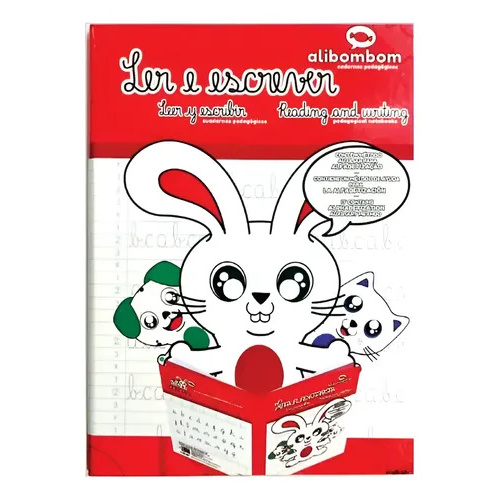 Caderno Alibombom Brochurão 80 Folhas Costurado Capa Dura Pautas Numeradas 123x 20x28 cm Vermelho Romitec