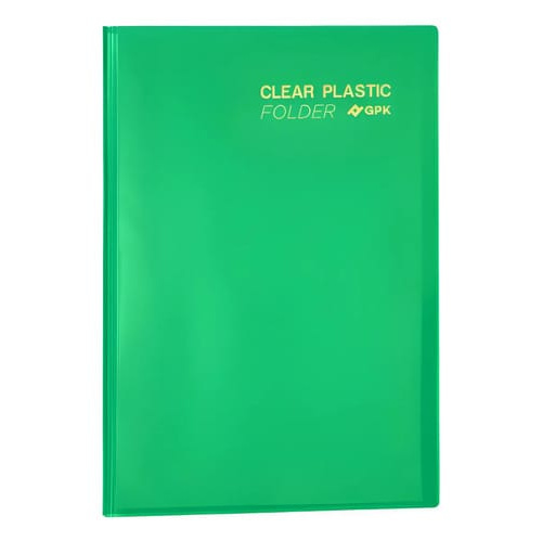 Pasta Catálogo A4 Clear Plastic Folder 20 Sacos PP 23x31 cm Verde PlastPark