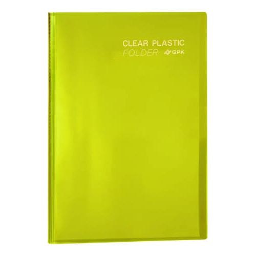 Pasta Catálogo A4 Clear Plastic Folder 30 Sacos PP 23x31 cm Amarelo PlastPark