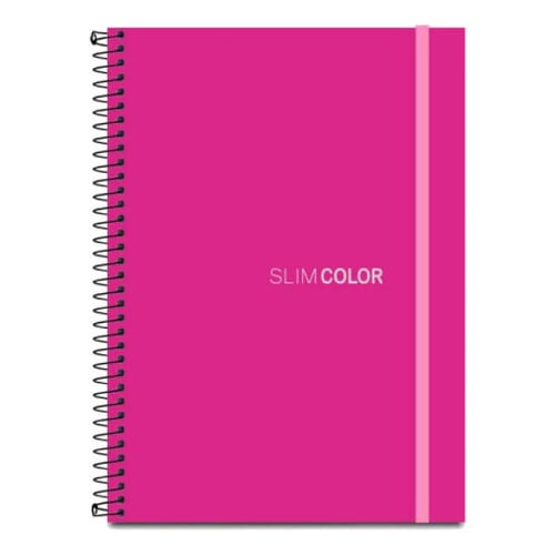 Caderno Colegial 1x1 80 Folhas Espiral Capa PP com Bolsa e Elástico 18x24 cm Pink Romitec