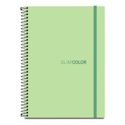 Caderno Universitário 1x1 80 Folhas Espiral Capa PP com Bolsa e Elástico 20x28 cm Verde Romitec